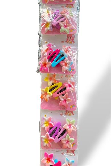 6lı Karışık Renk Lotus Figürlü Yan Toka Set 