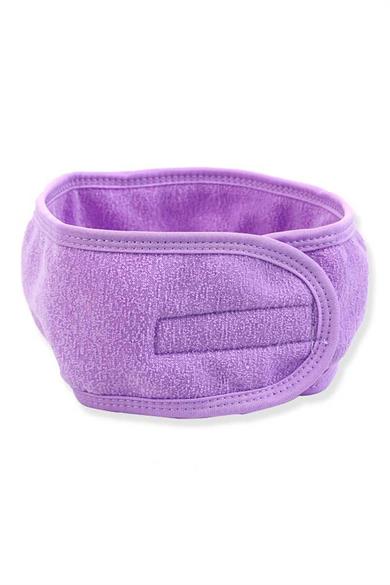 Lila Renk Cırt Bantlı Havlu Saç Bandı
