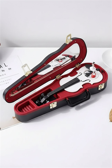 Dekoratif Dans Eden Balerinli Keman Müzik Kutusu 