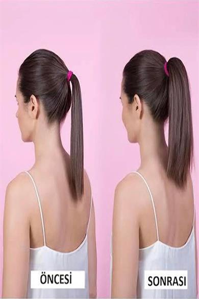 Siyah Renk Cool Hair At Kuyruğu Saç Modeli Dik Tutma Aparatı