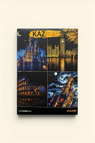 Manzara Temalı 4 Parça Kazıma Ve Etkinlik Seti