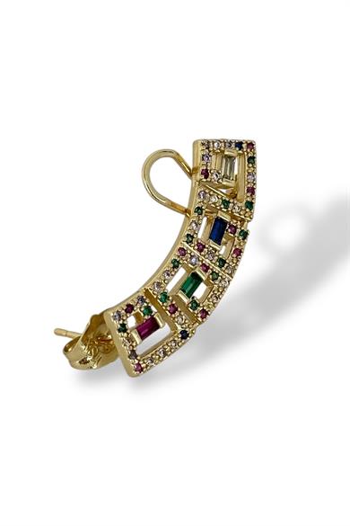 Altın Renk Taş Detaylı Ear Cuff (Tek)