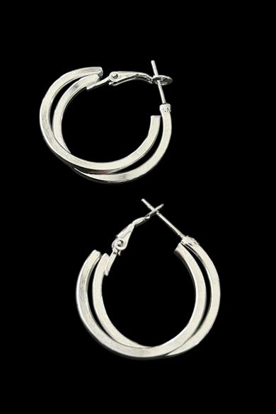 Gümüş Renk 20MM Halka Küpe (Çift)