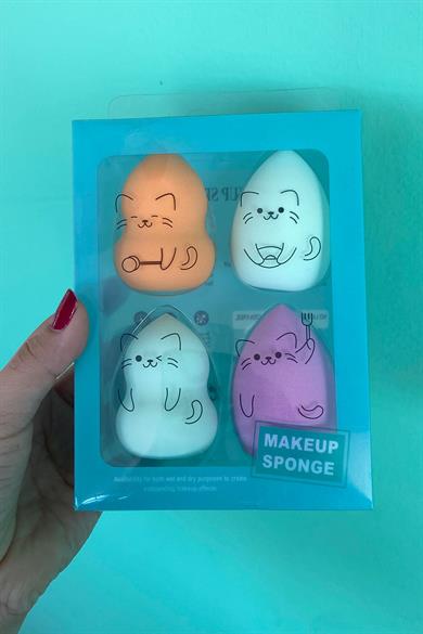 Turkuaz Renk 4´lü Makyaj Süngeri