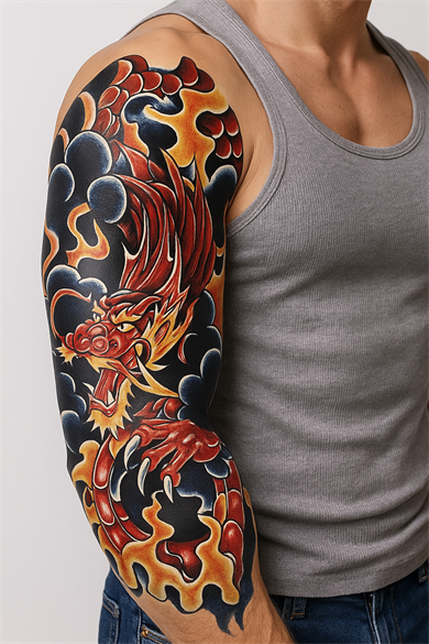 Geçici Ejderha Kol Dövme Tattoo
