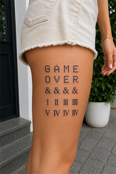 Harf Ve Roma Rakamı Sonradan Kararan Yarı Kalıcı Geçici Dövme Tattoo