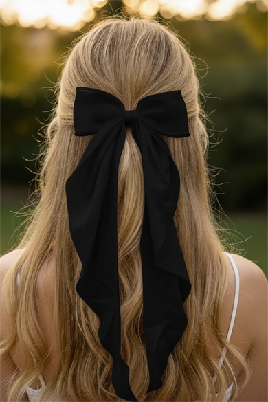 Siyah Renk Kurdele Detaylı Pens Toka  