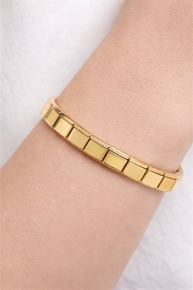 Altın Renk Çelik Nomination Bileklik