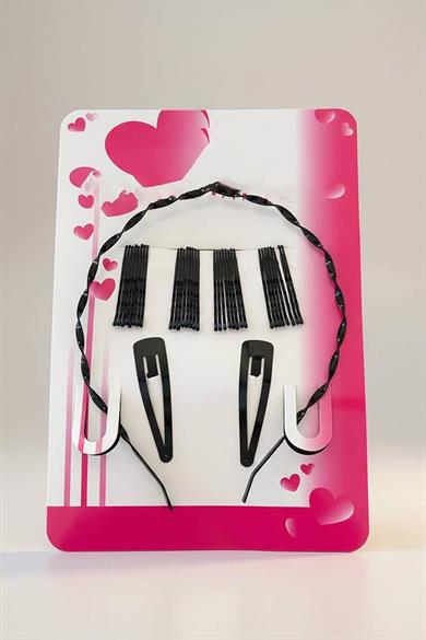 32li Siyah Renk Tel Toka/Taç/Yan Toka Set