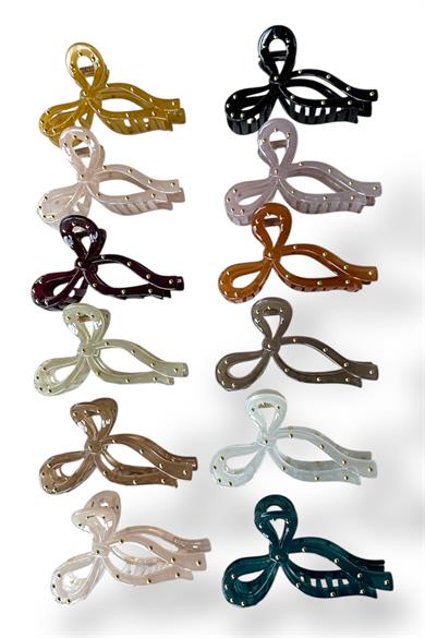 12li Karışık Renk Kurdele Figürlü Mandal Toka Set