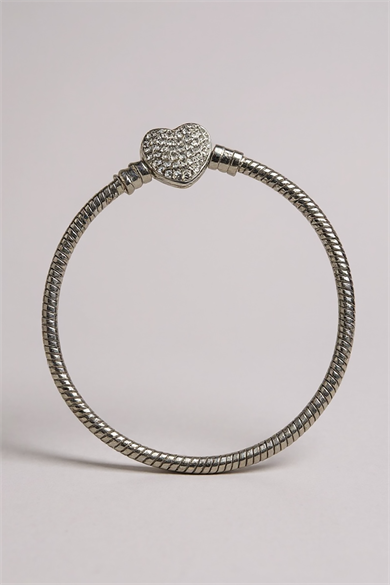 Gümüş Renk Kalp Figürlü Pandora Bileklik