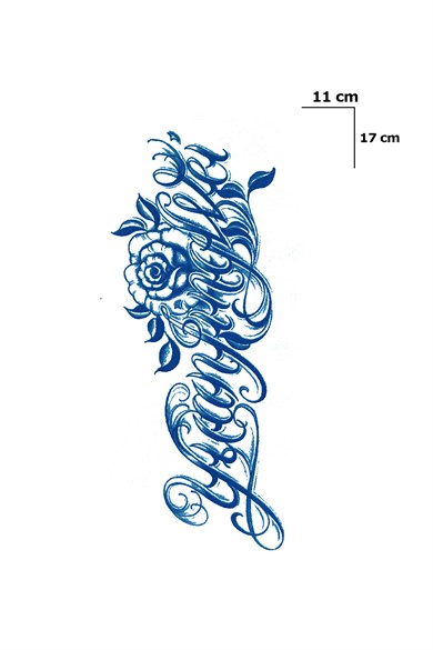 Yazı Çiçek Sonradan Kararan Yarı Kalıcı Geçici Dövme Tattoo