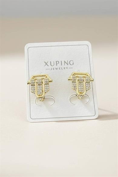 Altın Renk Taş Detaylı Serenay Model Xuping Küpe (Çift)