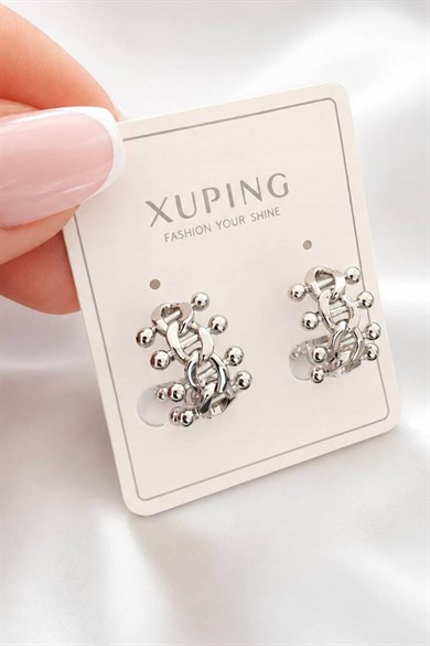 Gümüş  Renk  Xuping Halka  Küpe (Çift)