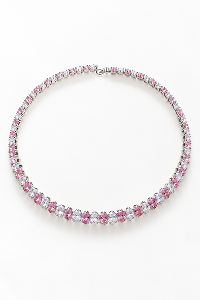 Gümüş Renk Taşlı Choker Kolye