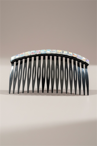 Siyah Renk Taşlı Tarak Toka