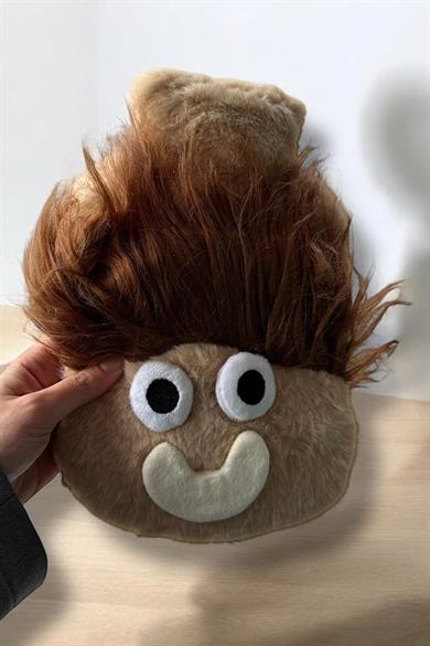 Kahverengi Canavar Figürlü Peluş Sıcak Su Torbası
