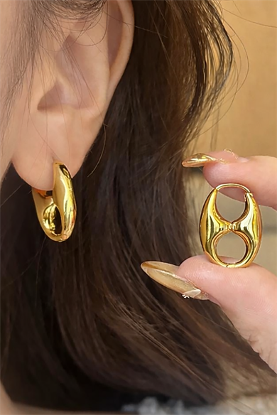 Altın Renk 14K Altın Kaplama Tx Küpe (Çift)