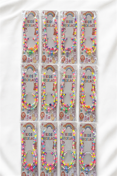 12li Karışık Figürlü Çocuk  Kolye/Bileklik Set