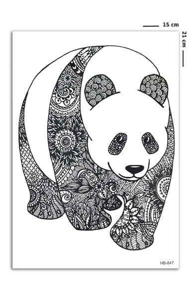 Panda Büyük Dövme Geçici Tattoo