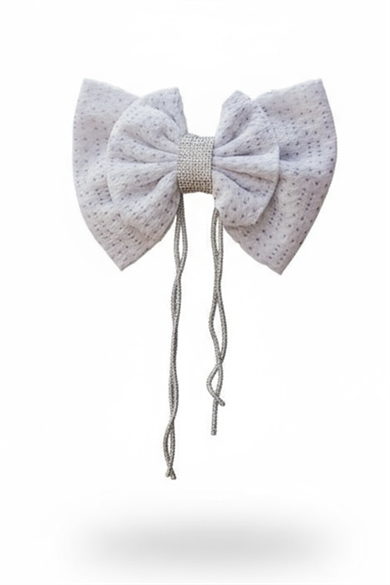 Beyaz Ve Mor Renk Kurdele Figürlü Taş Detaylı Otomat Toka