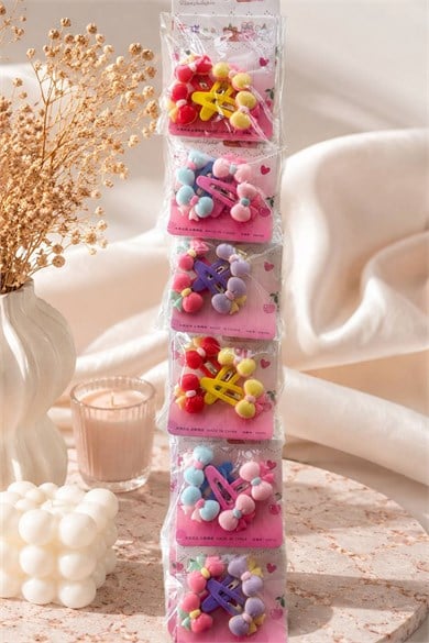 24lü Karışık Renk Yan Toka Set