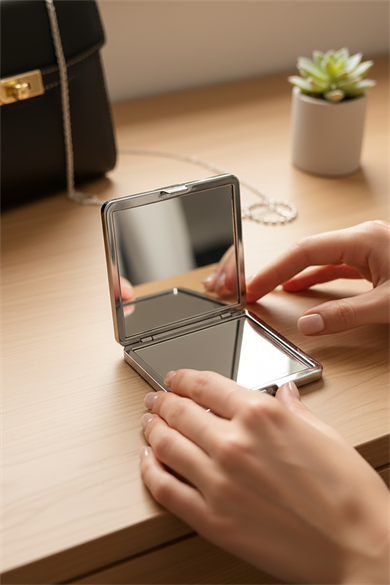 Gümüş Renk Cep Aynası