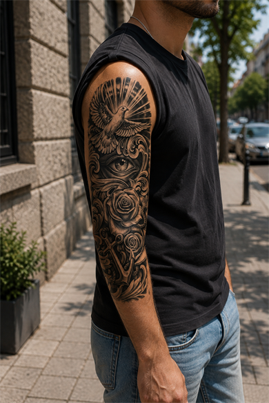 Kuş Ve Göz Geçici Dövme Tattoo