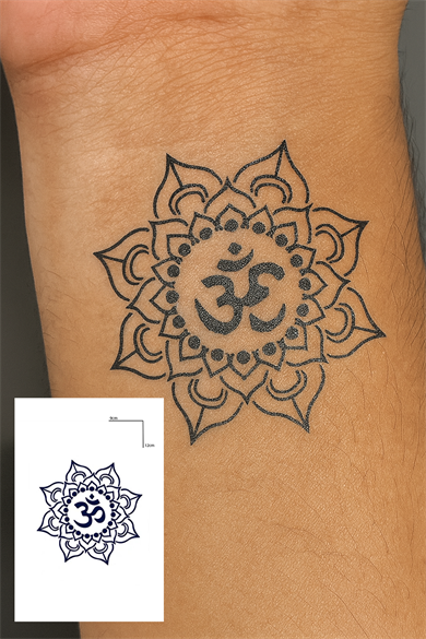 Mandala Figürlü 12 Saat Sonra Kararan Geçici Dövme Tattoo