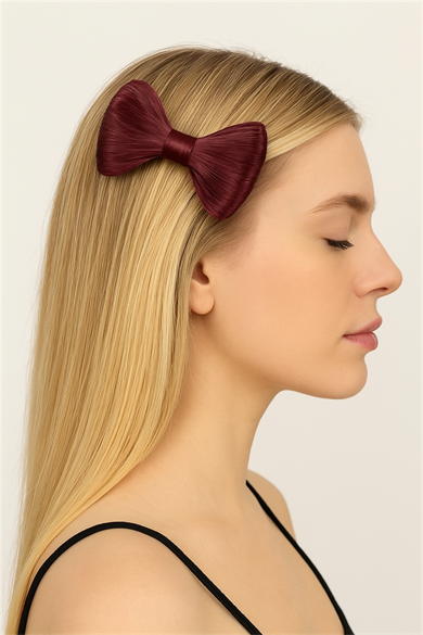 Kızıl Renk Saçlı Kurdele Figürlü Pens Toka