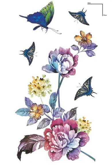Geçici Çiçek Figürlü Dövme Tattoo