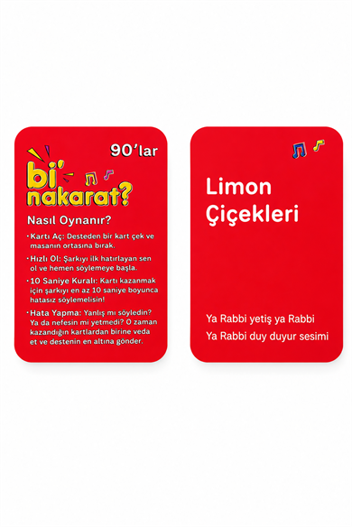 Bi Nakarat Oyunu Eğlence Parti Sevgili- Çift Oyunları Kart Oyunu