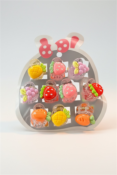 10lu Karışık Figürlü Mini Mandal Toka Set