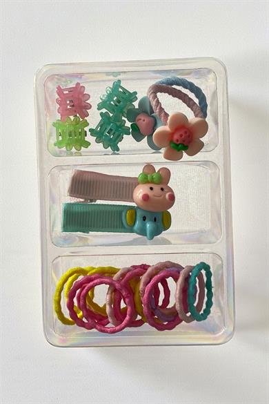 Karışık Renk Lastik Toka Ve Mini Mandal Toka /Yan Toka Set