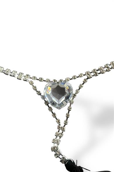 Siyah Renk Taş Detaylı Tanga