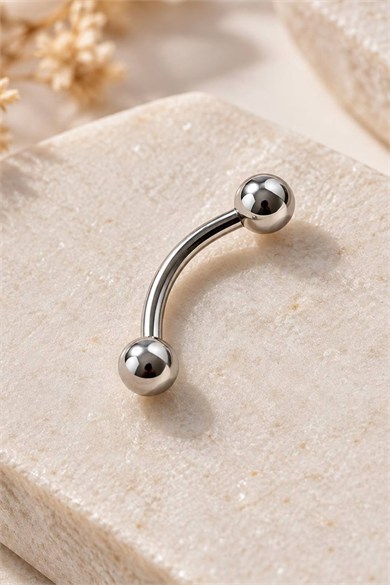 12li Gümüş Renk Cerrahi Çelik Piercing