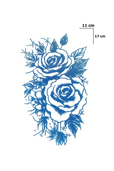 Gül Sonradan Kararan Yarı Kalıcı Geçici Dövme Tattoo