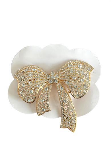 Altın Renk Kurdele Figürlü Taşlı Otomat Toka