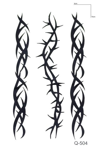 Tribal Dikenli Tel Geçici Dövme Tattoo