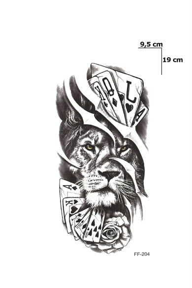Kart Aslan Dövme Geçici Tattoo