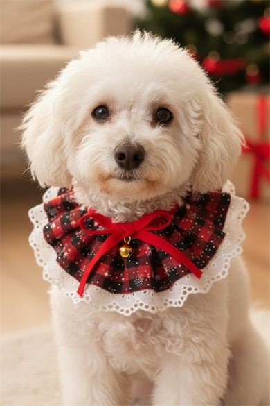 Kırmızı Renk Potikare Ayarlanabilir Desenli Zilli Kedi/ Köpek Tasması