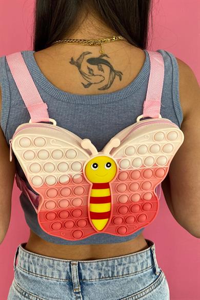 Karışık Renk Kelebek Figürlü Popit Çocuk Sırt Çantası