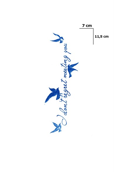 Yazılı Kuş Sonradan Kararan Yarı Kalıcı Geçici Dövme Tattoo