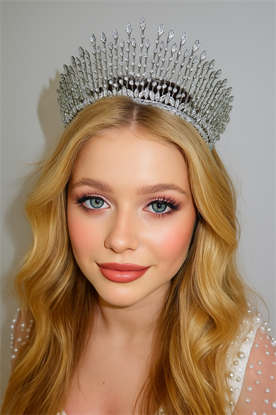 Zirkon Taşlı Gelin/Kına/Nişan/Söz Tasarım Taç