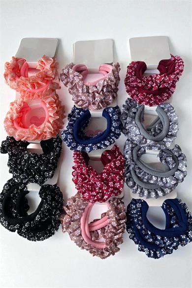 12li Karışık Renk Çiçek Figürlü Simit Toka Set