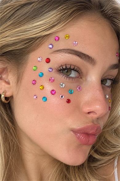 Karışık Renk Daire Figürlü Yapışkanlı Taş Sticker 