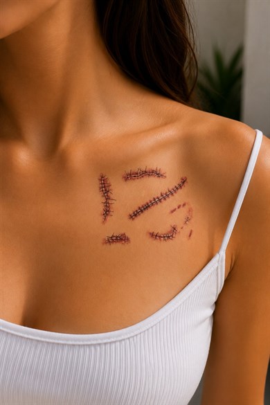 Dikiş İzi Mini Dövme Geçici Tattoo