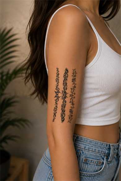 Kelebek Tribal Dövme Geçici Tattoo