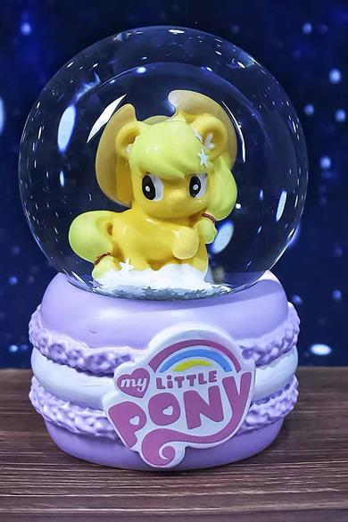 Sarı Renk Unicorn Figürlü Orta Boy Işıklı Kar Küresi