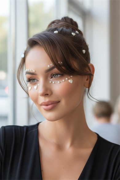 İncili Vücut, Saç Ve Yüz Taşı/ Yapışkanlı İncili Yüz Sticker